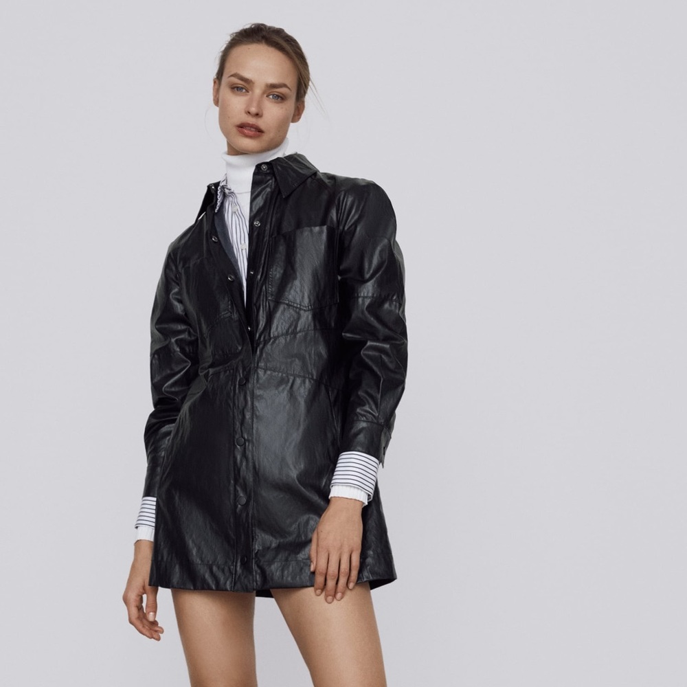 Zara faux leather mini dress
